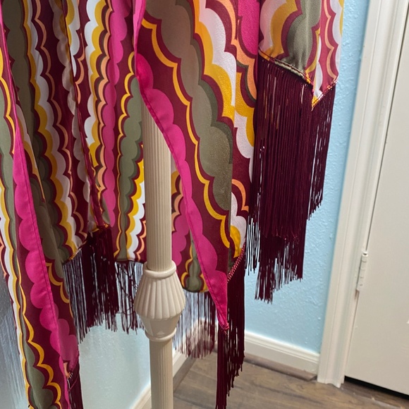 New Cato Retro Long Fringe Kimono - Picture 7 of 12